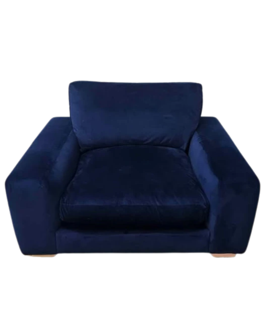 NEXT Houghton Deep Sit Snuggle Chair – Plush Velvet in Navy Blue