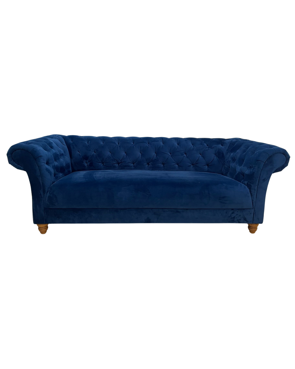 Oak Furnitureland Montgomery Royal Blue Velvet 3 Seater Sofa