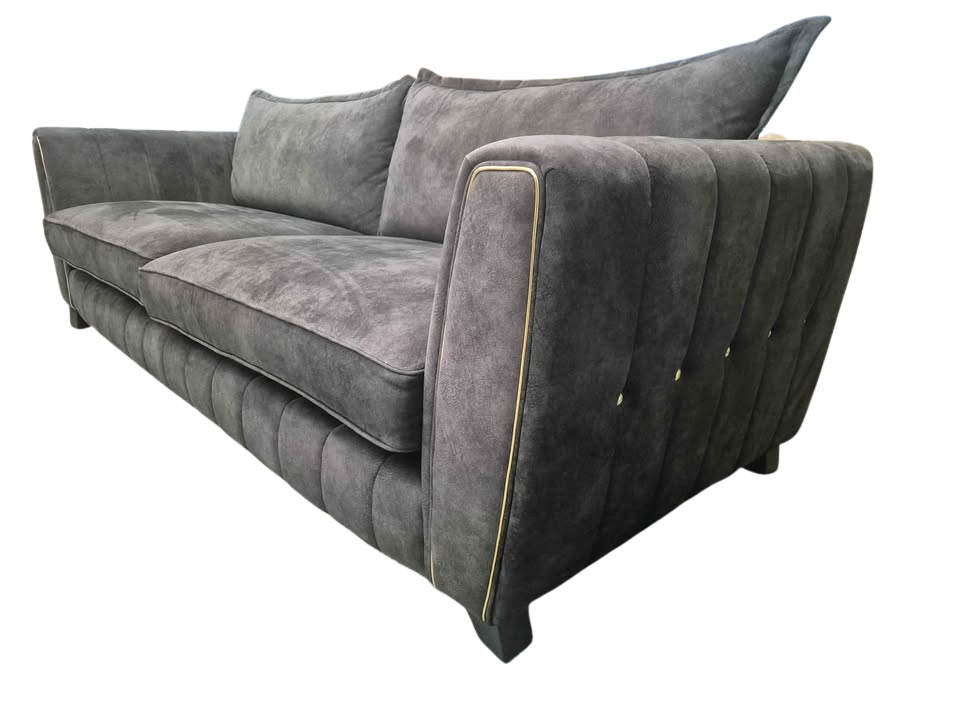 DFS Cherished Black Combination Formal 4 Seater Sofa