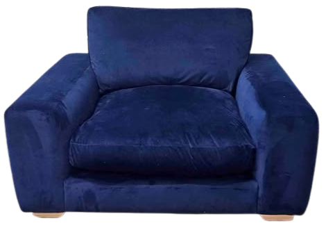 NEXT Houghton Deep Sit Snuggle Chair – Plush Velvet in Navy Blue
