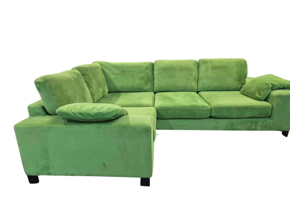 DFS Euphoria Green Velvet Corner Sofa