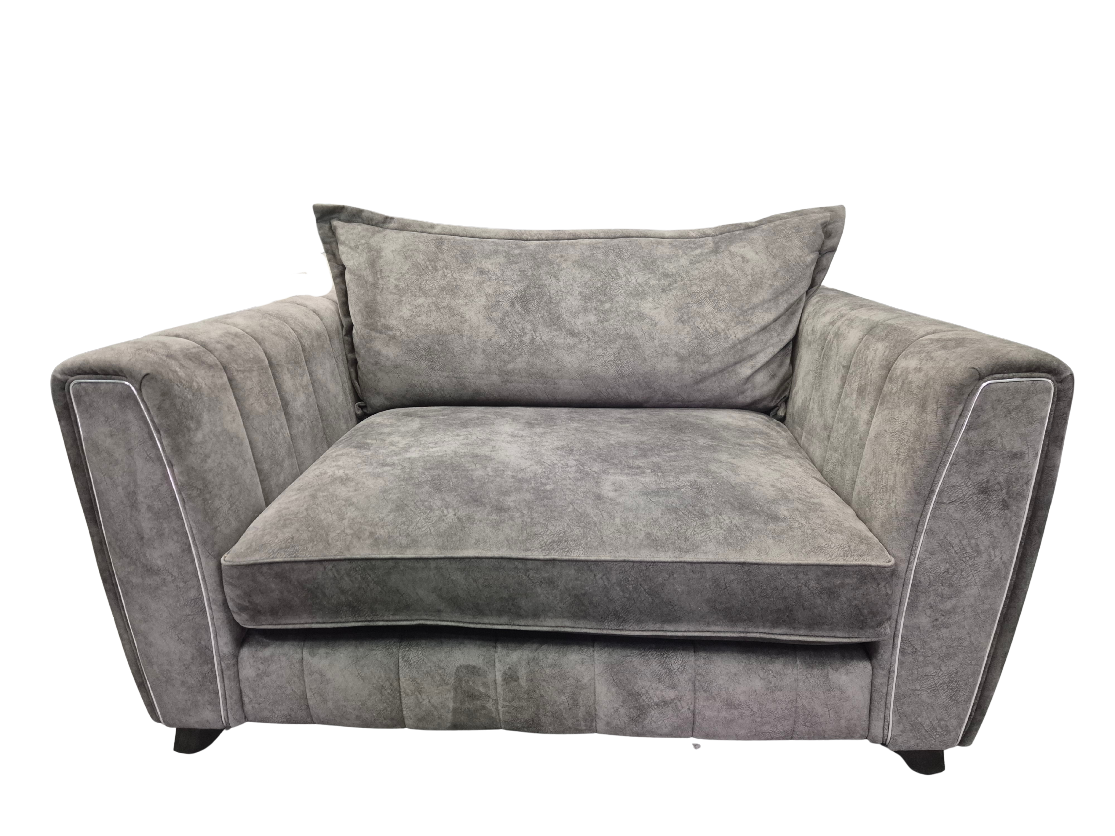 DFS Formal Back Charcoal Metallic Combination Cherished Cuddle Chair