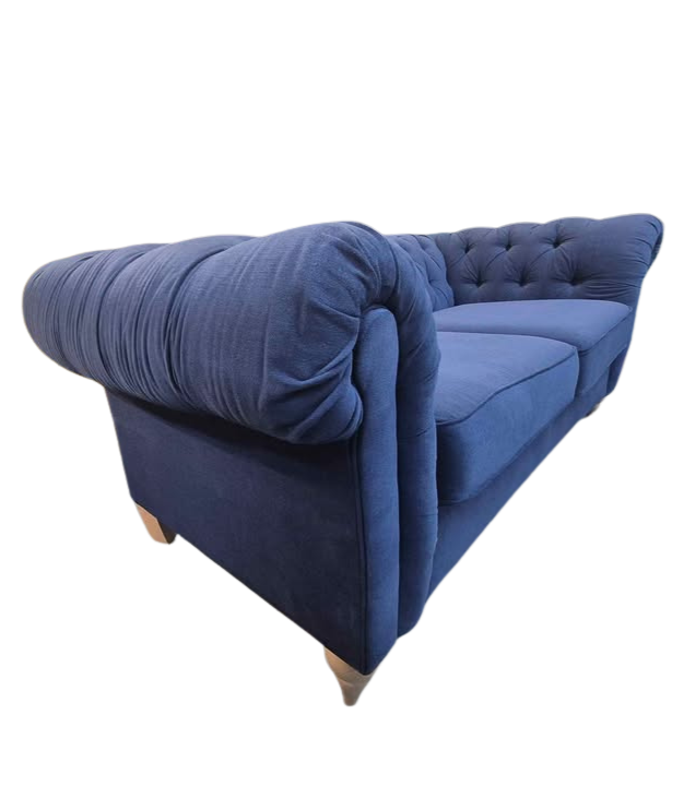 M&S Pennie Buttoned Memory Foam Topper Sofa – 3 Seater (Navy)