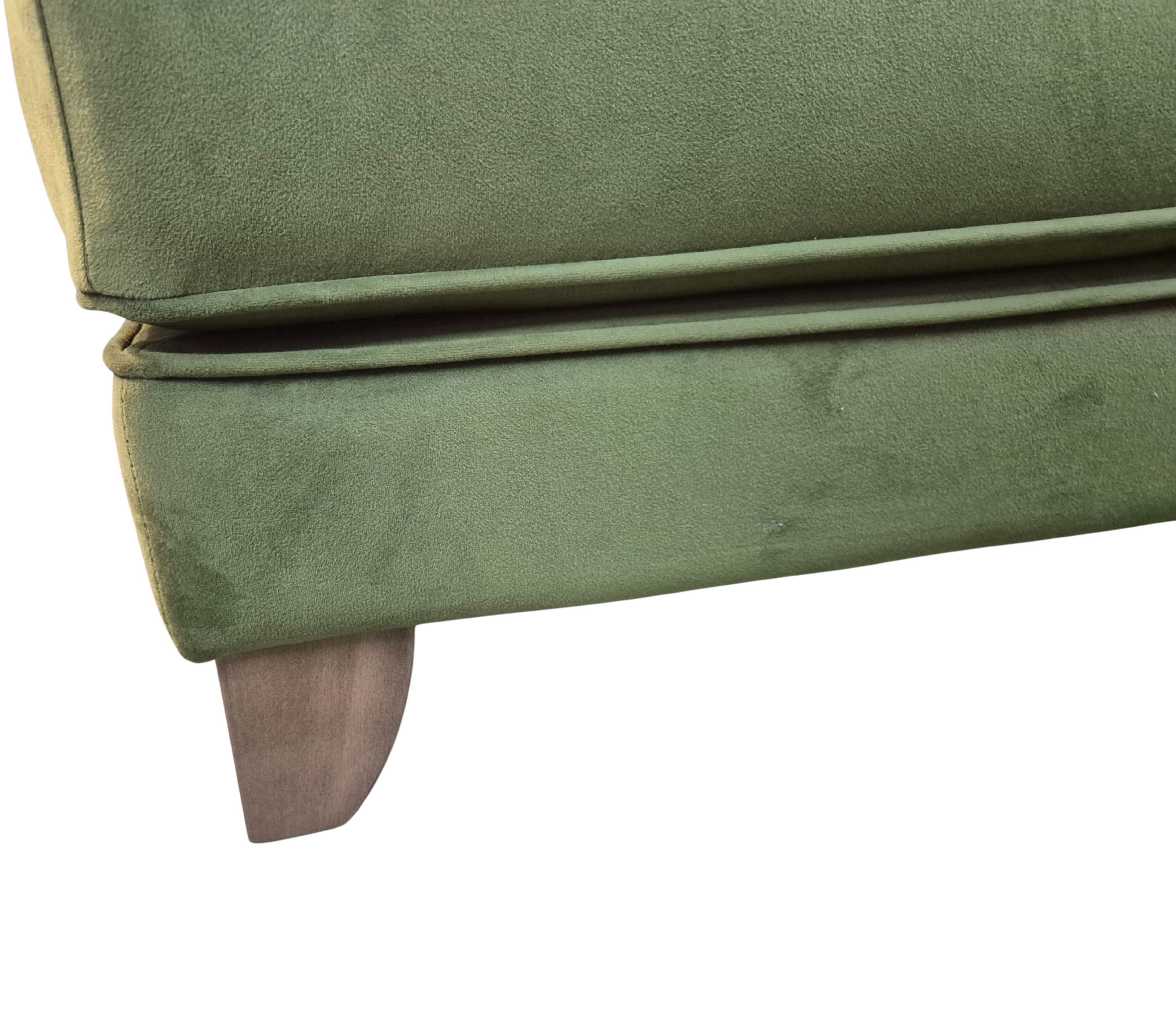 The Lounge Co footstool Melody Olive Green Velvet Footstool