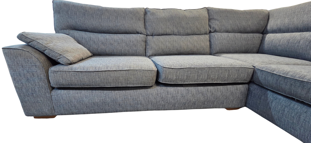 Next Stamford Large Right Hand Facing Corner Sofa – Dark Blue Boucle Weave