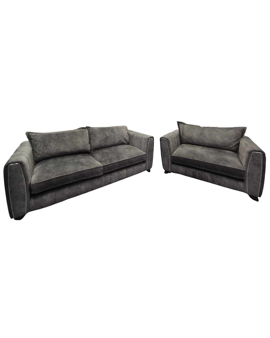 DFS Formal Back Charcoal Metallic Combination Cherished 4 Seater + Cuddle Chair