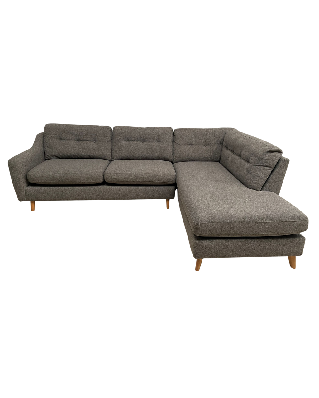 Next Clayton Button Back Grey Corner Sofa