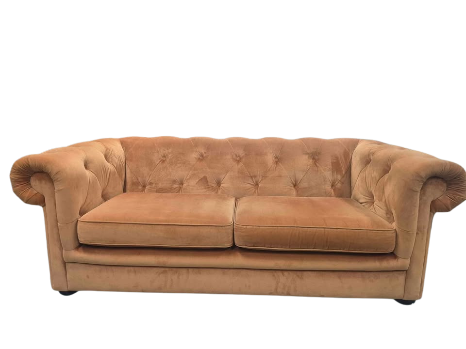 DFS Chesterfield Abbey Velvet 3 Seater + Storage Footstool