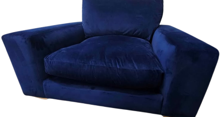 NEXT Houghton Deep Sit Snuggle Chair – Plush Velvet in Navy Blue