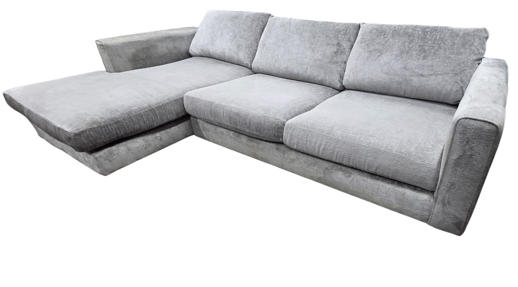 Sofology Majestica Corner Sofa – Silver/Grey Chenille