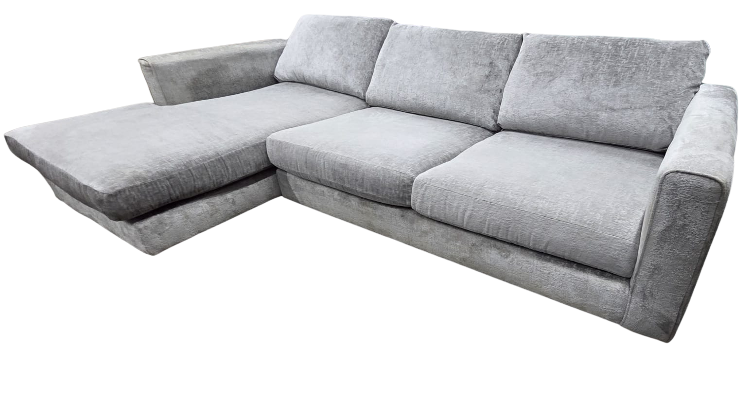 Sofology Majestica Corner Sofa – Silver/Grey Chenille