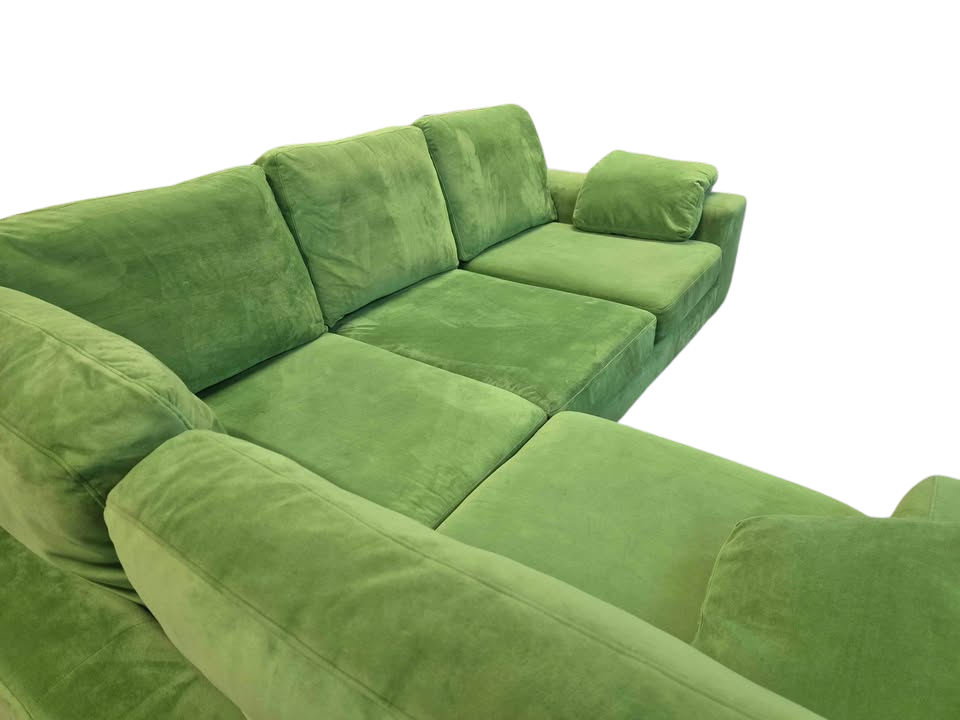 DFS Euphoria Green Velvet Corner Sofa