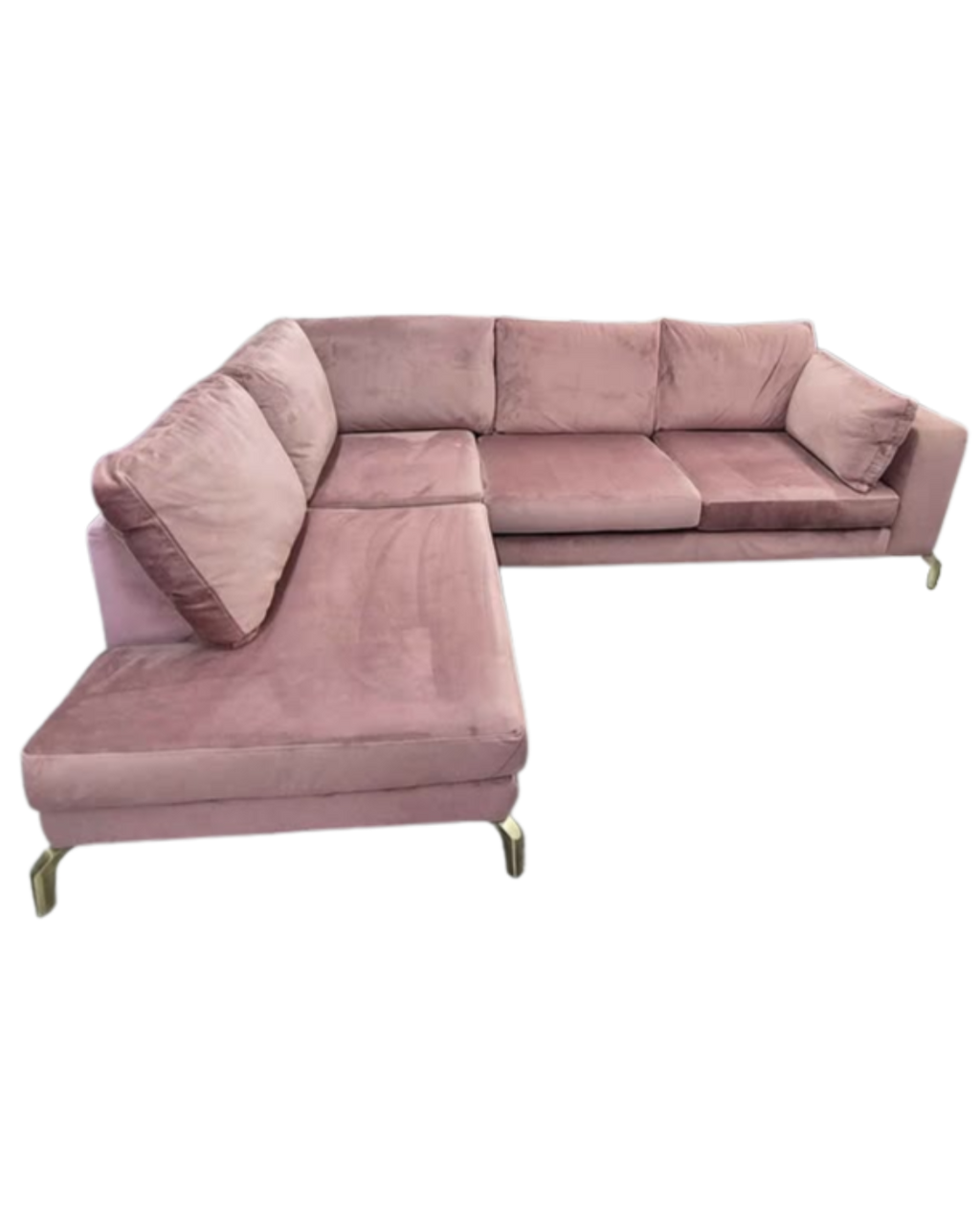 DFS Darcy Mauve Velvet Corner Sofa – Right Hand Facing