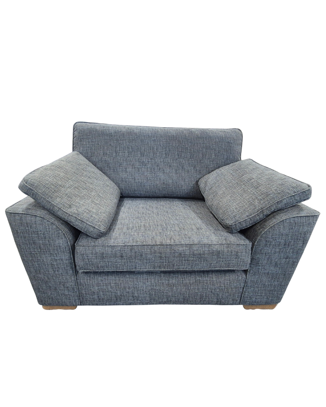 Dark Blue Boucle Weave Easy Clean Next Stamford Cuddle Chair