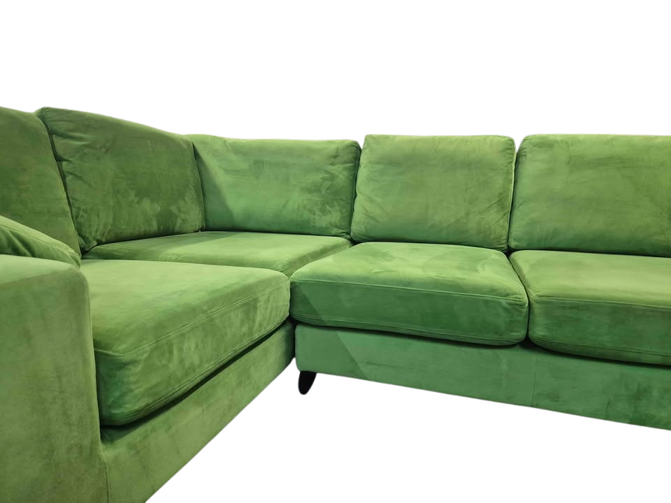 DFS Euphoria Green Velvet Corner Sofa
