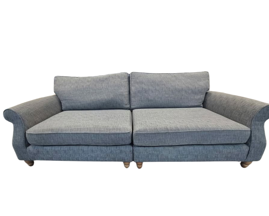 Chunky Bouclé Easy Clean 4-Seater Sofa – Mid Grey