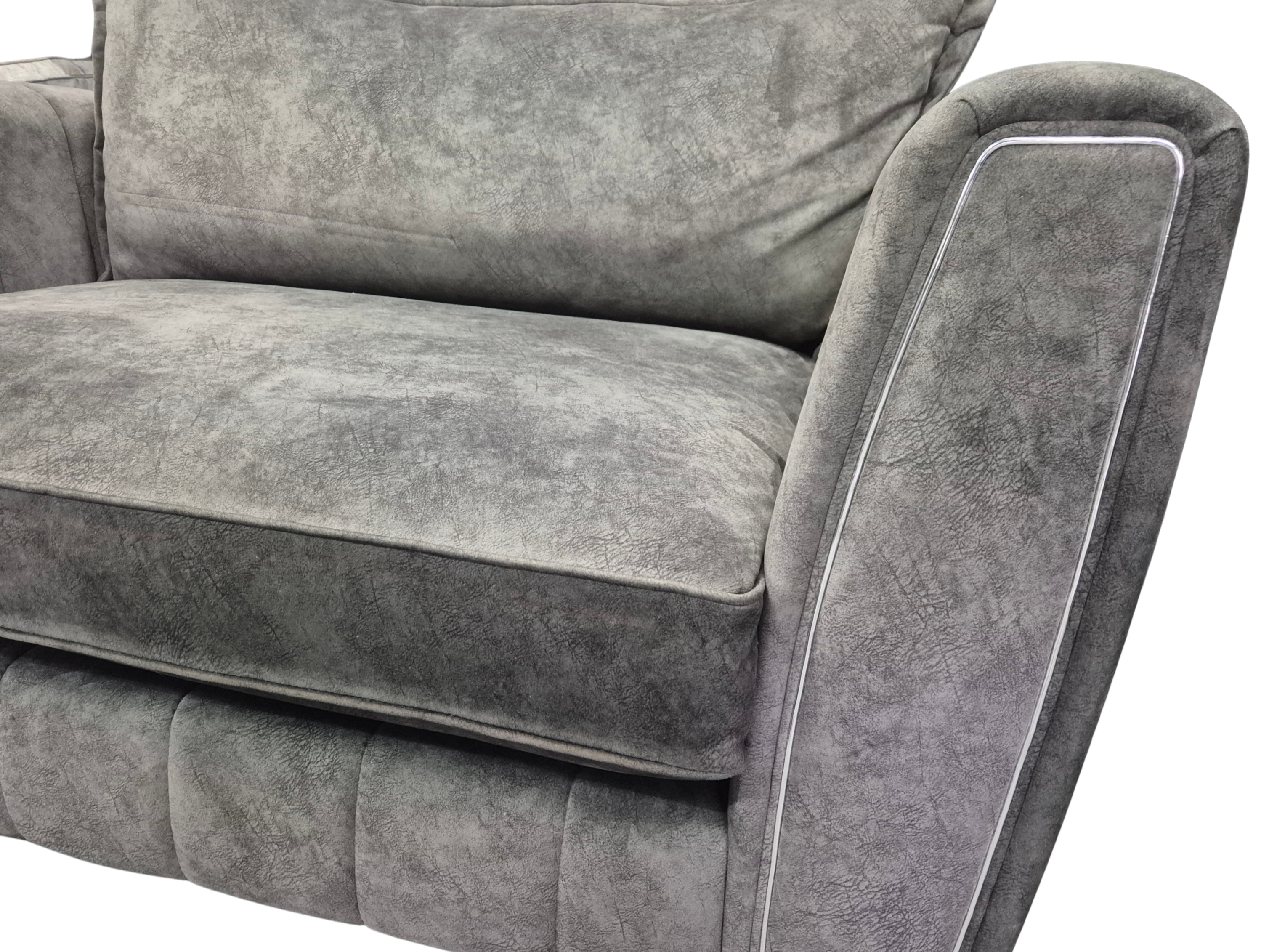 DFS Formal Back Charcoal Metallic Combination Cherished Cuddle Chair