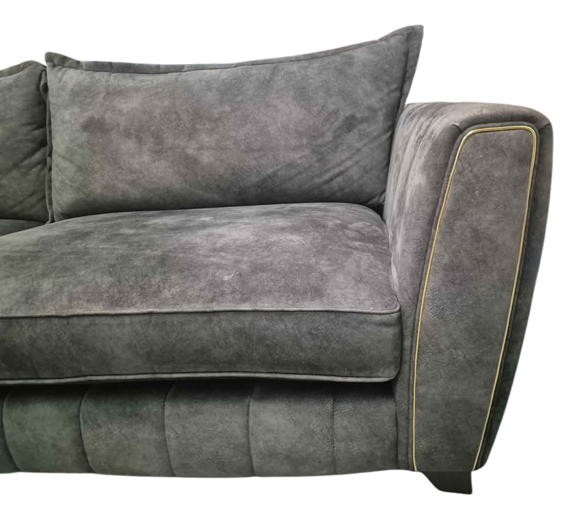 DFS Cherished Black Combination Formal 4 Seater Sofa