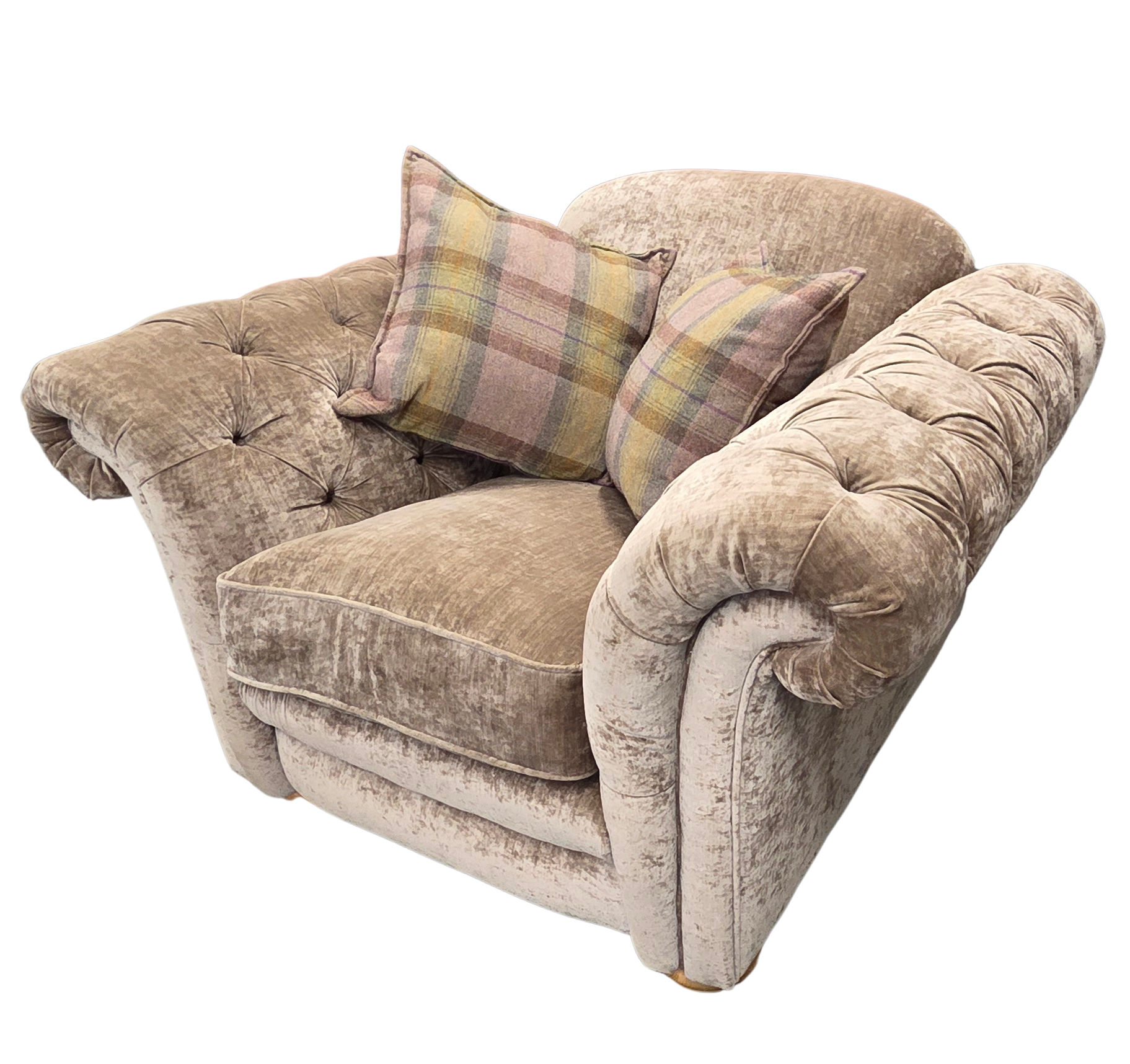 DFS Lochleven armchair -  Mink Chenille Opulent Velvet