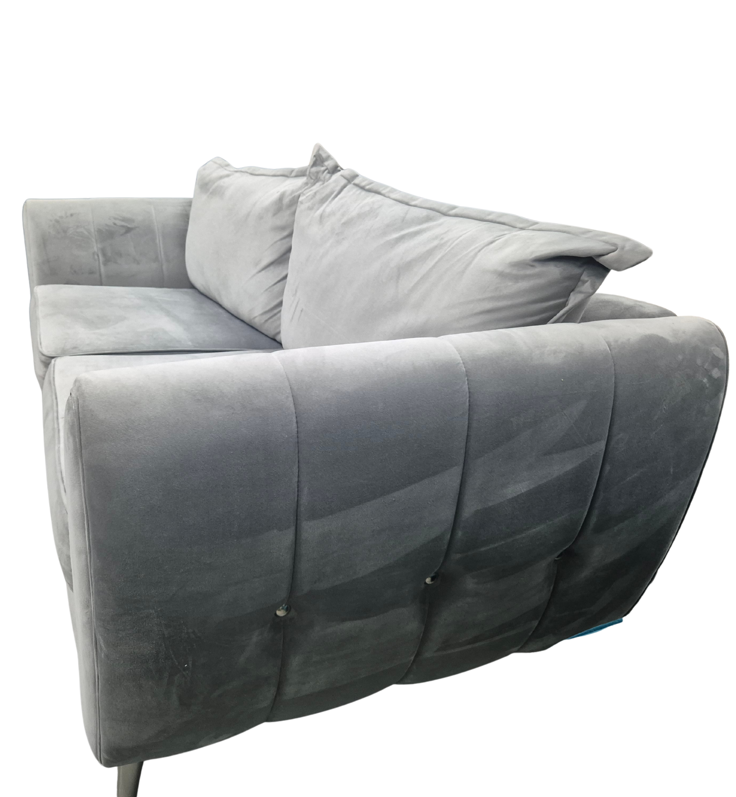 Sofology Gabrielle 4-Seater Sofa – Grey Velvet