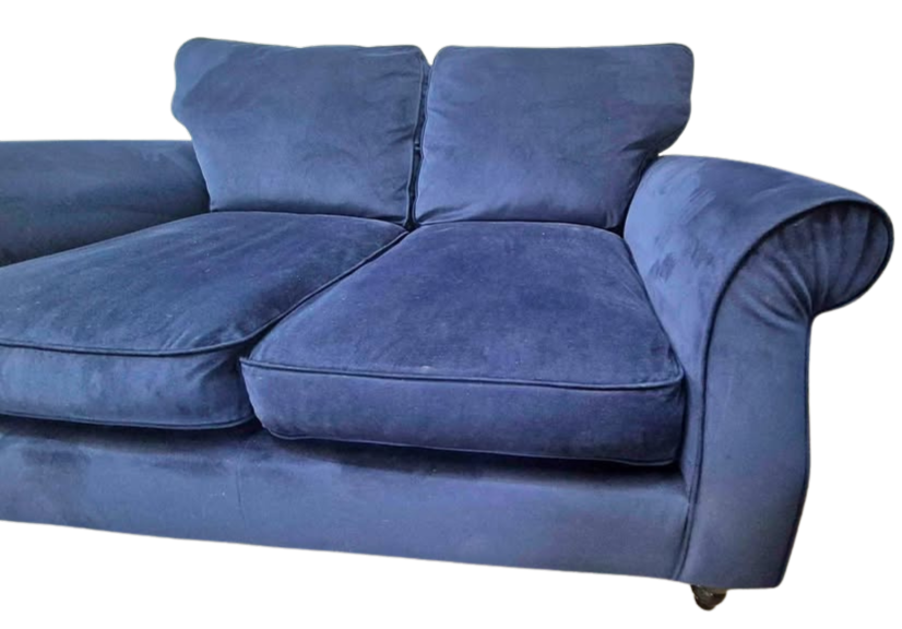 Next Navy Blue Velvet Ashford Small Sofa