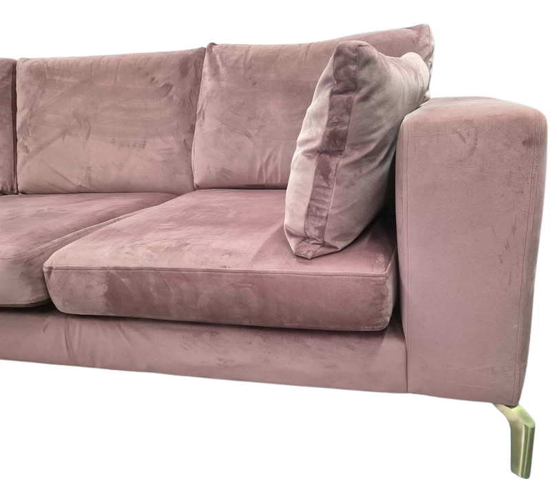 DFS Darcy Mauve Velvet Corner Sofa – Right Hand Facing