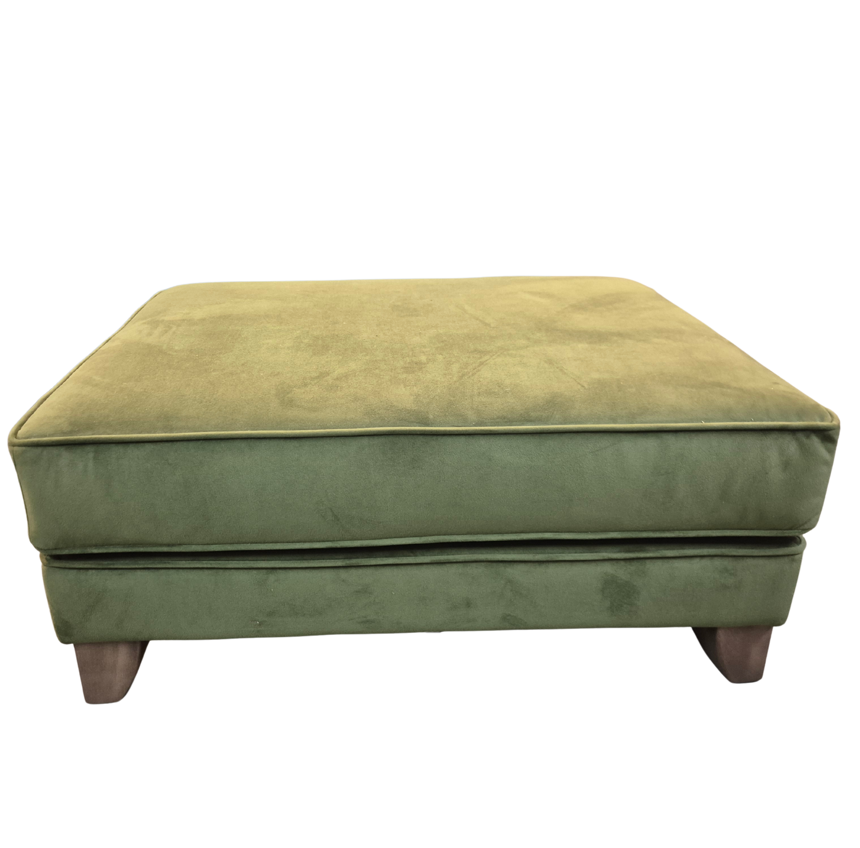 The Lounge Co footstool Melody Olive Green Velvet Footstool