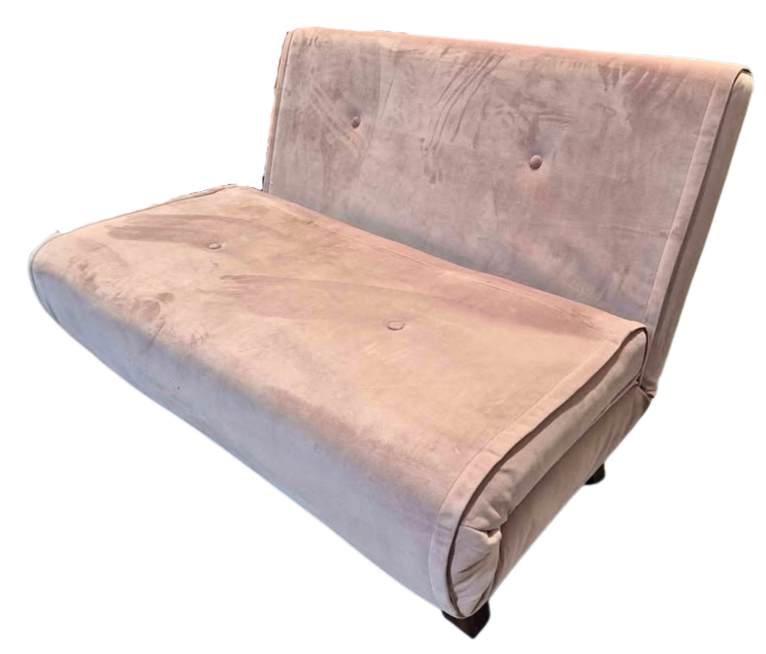 Small MADE Pink Velvet Sofa Bed