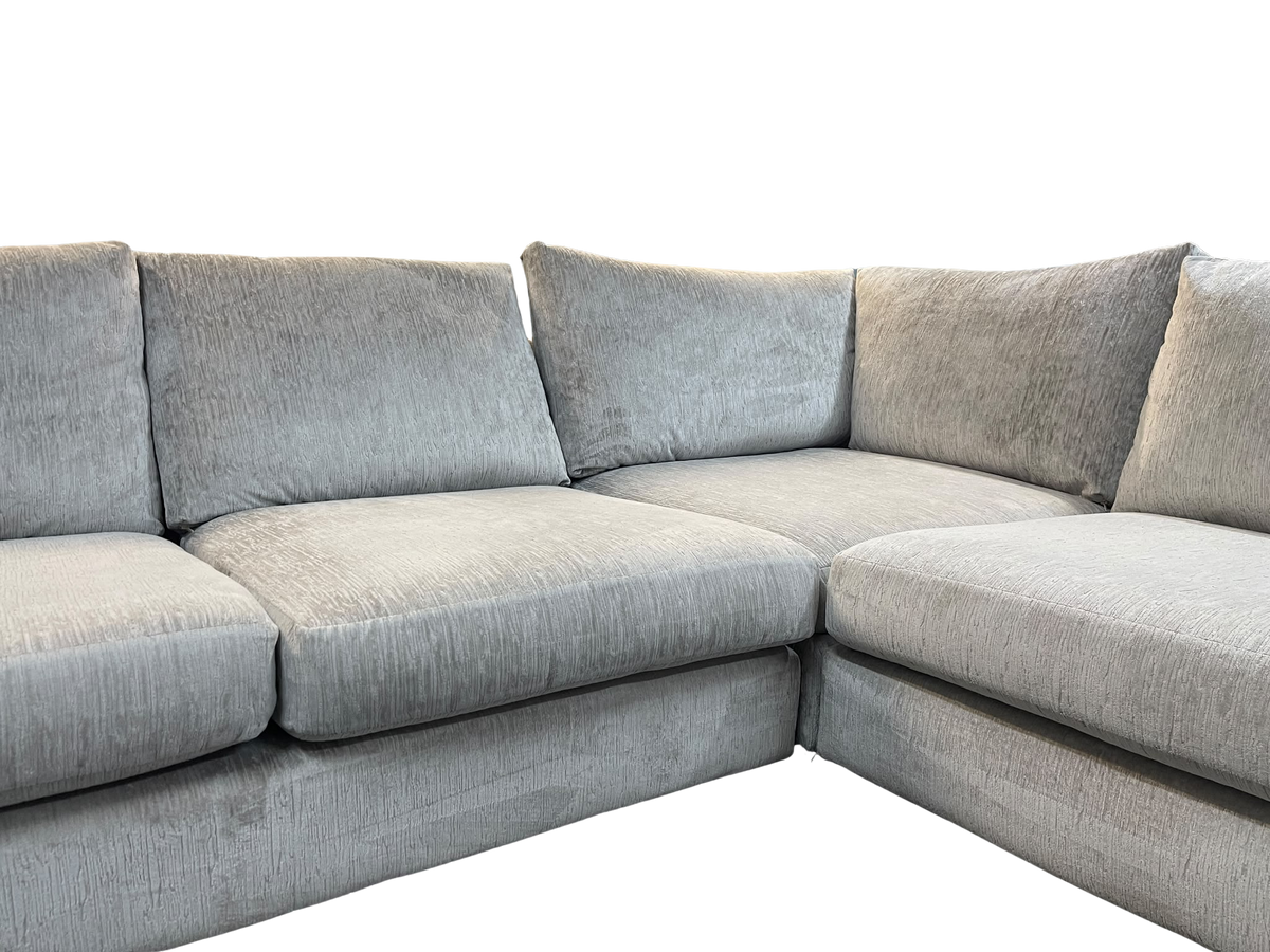Sofology Coco Medusa Silver Corner Sofa + Storage Footstool