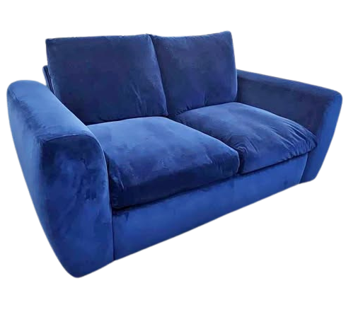 Snug Shack Blue Velvet 2 Seater Sofa with Storage