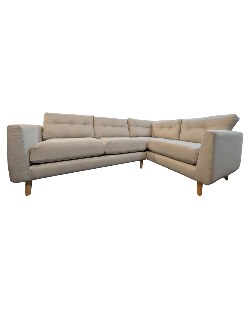 Oak Furniture Land Evie Rosa Sand Fabric Corner Sofa