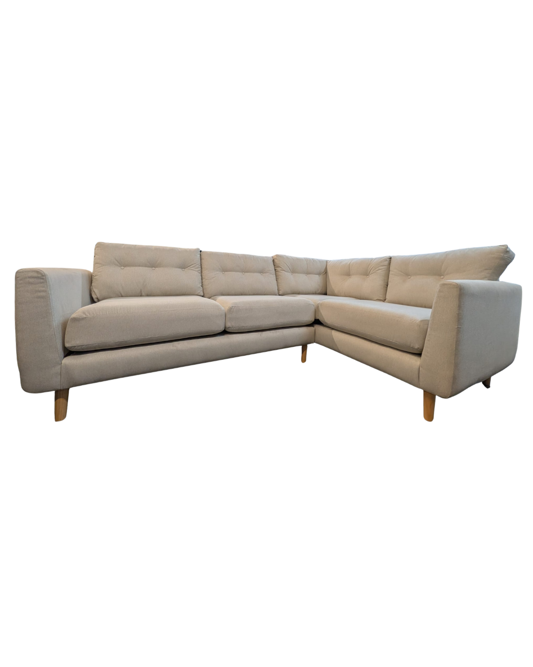 Oak Furniture Land Evie Rosa Sand Fabric Corner Sofa