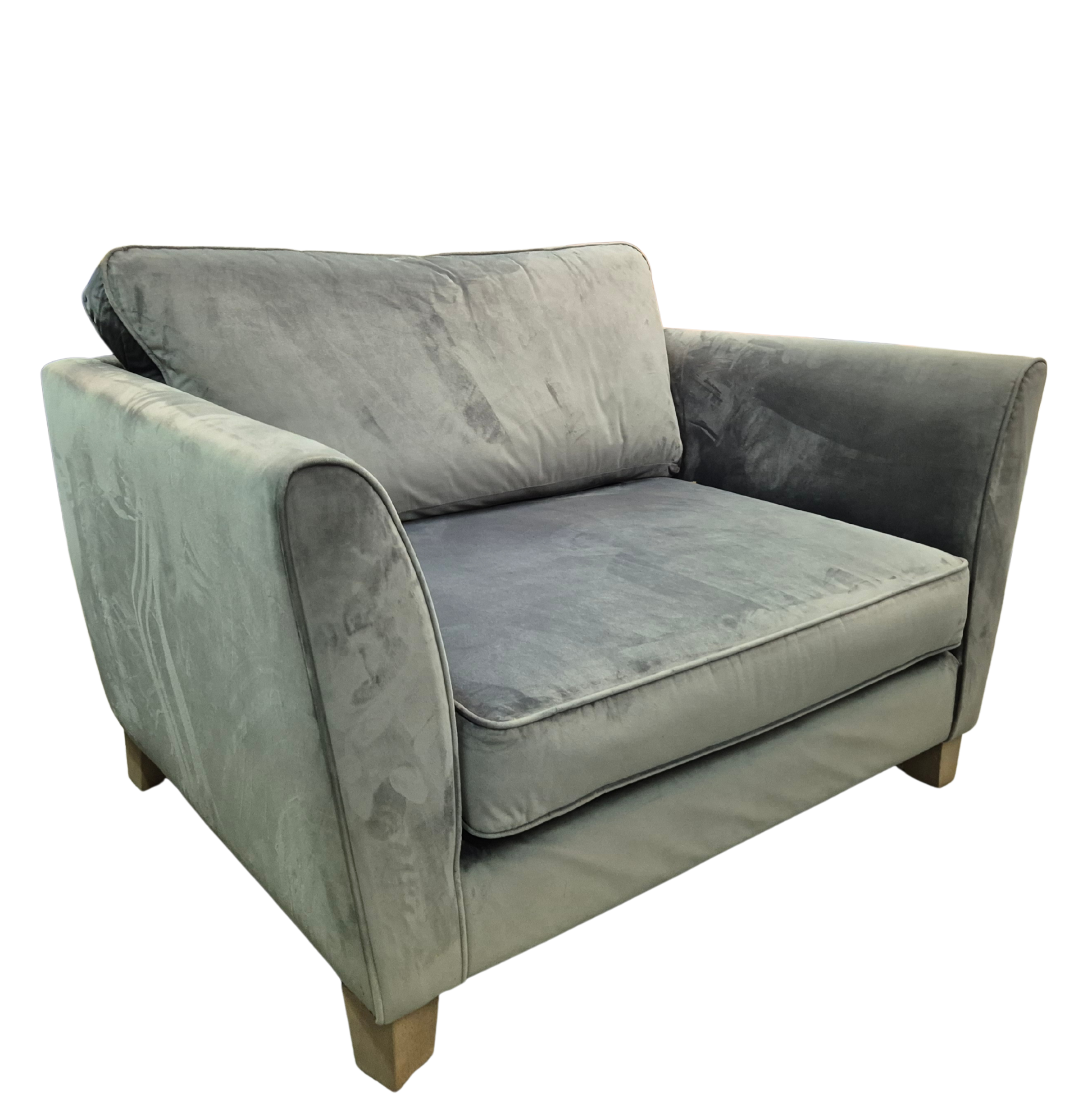 Sofology Canterbury Grey Velvet Cuddle Chair