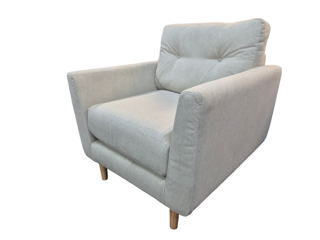 Oak Furnitureland Evie Rosa Sand Fabric Armchair