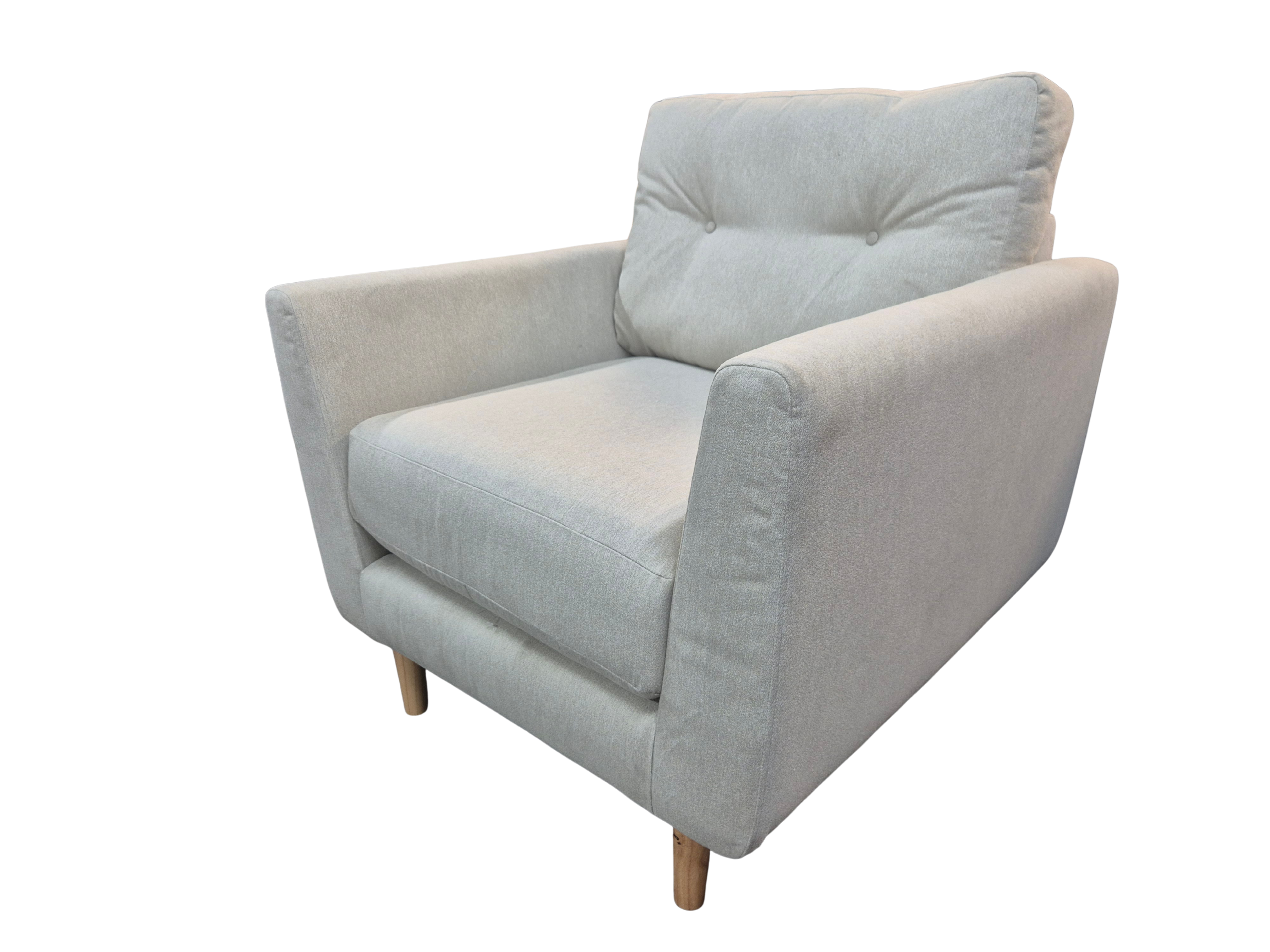 Oak Furnitureland Evie Rosa Sand Fabric Armchair