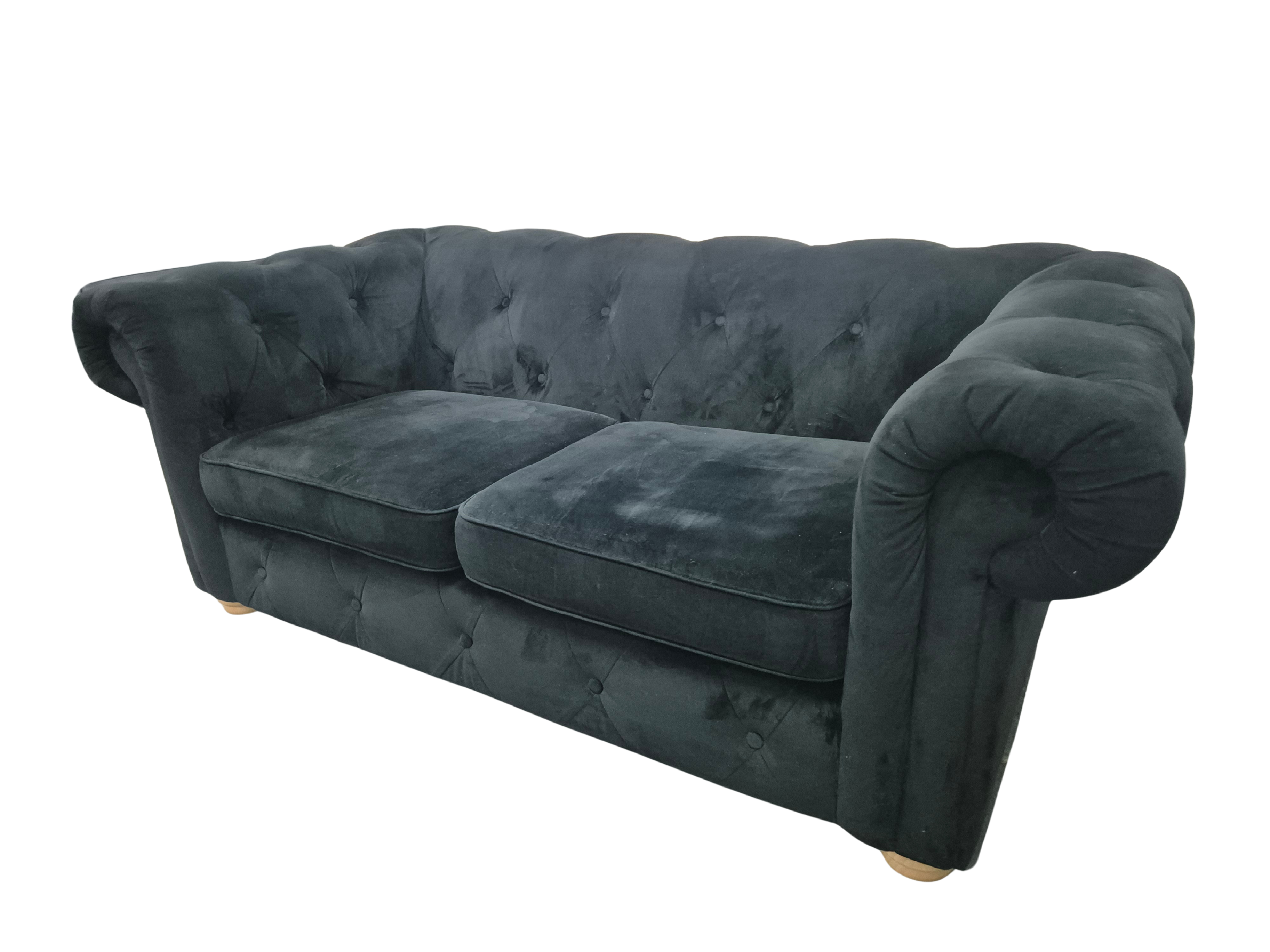 DFS Belair 2-Seater Sofa – Black Sensual Velvet