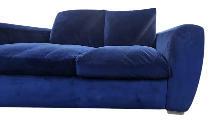 Snug Shack Blue Velvet 2 Seater Sofa with Storage