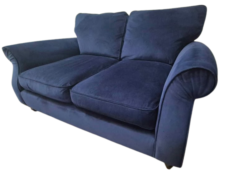 Next Navy Blue Velvet Ashford Small Sofa