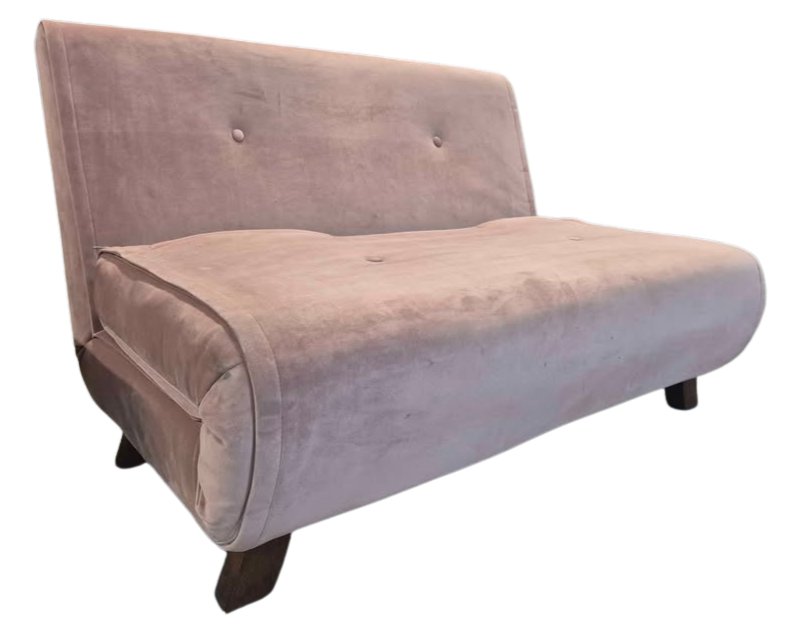 Small MADE Pink Velvet Sofa Bed