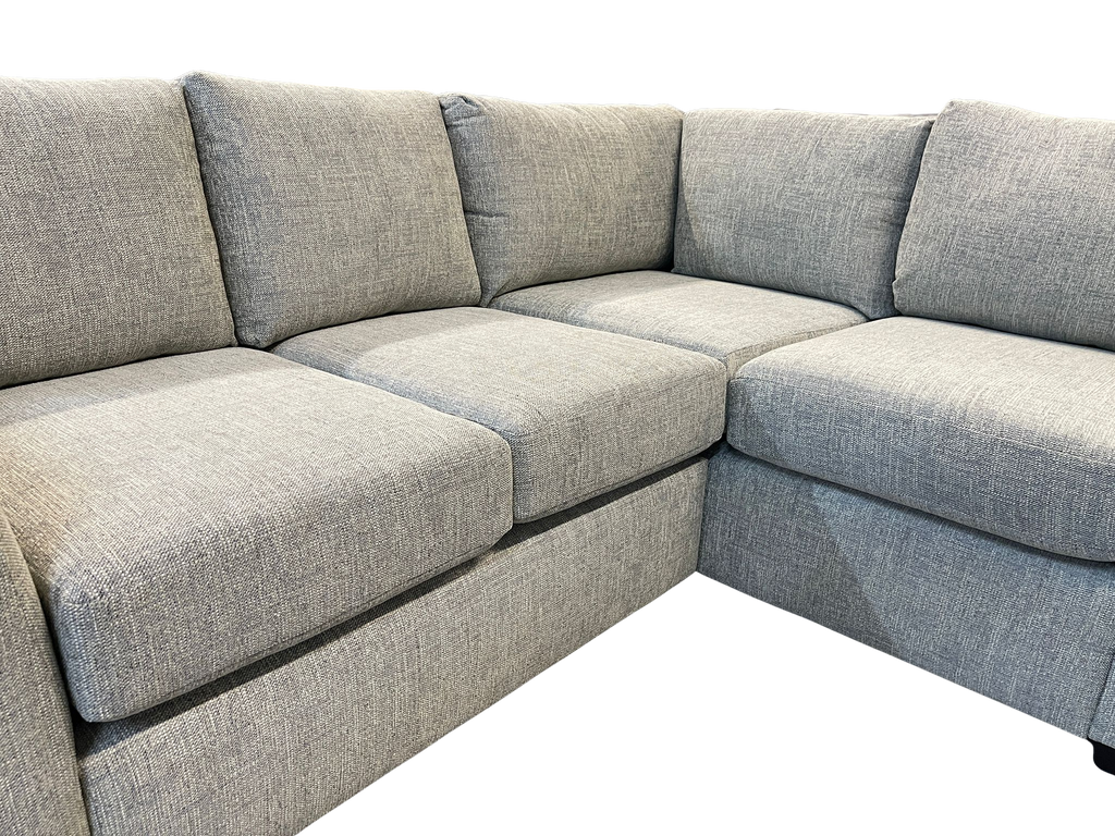 Textured Grey RHF Dual Armed Corner Sofa