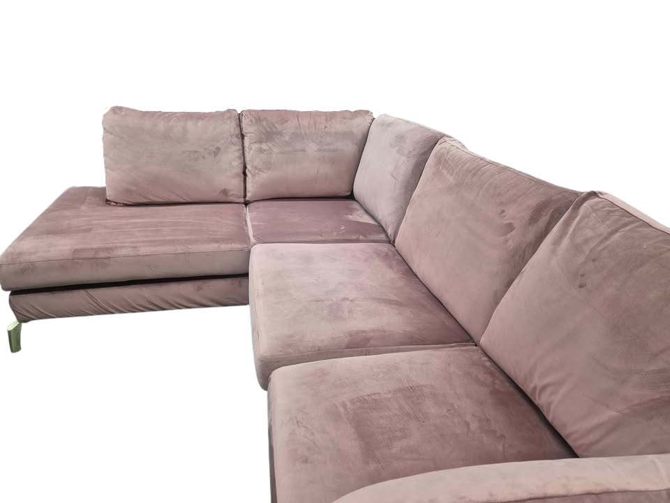 DFS Darcy Mauve Velvet Corner Sofa – Right Hand Facing