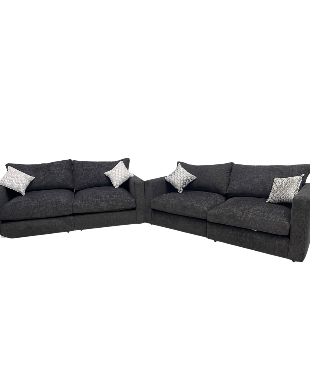 Oak Furniture Land Malvern Charcoal Cupid 2 Seater Set