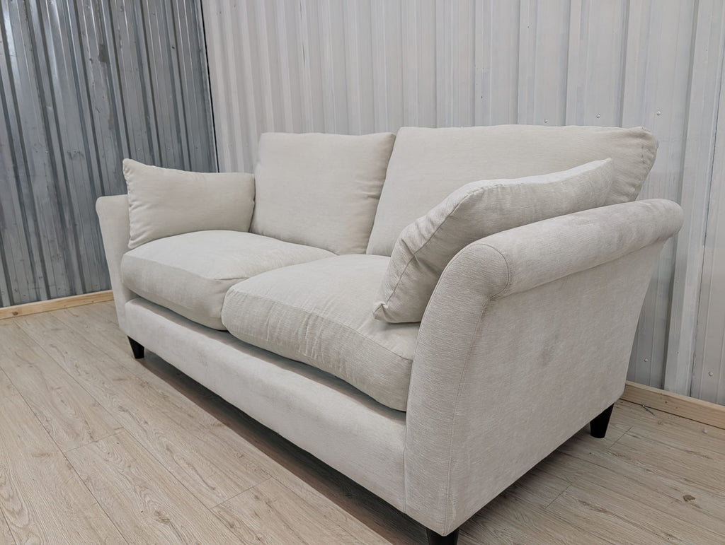 Next Hartley Relaxed Sit Plush Chenille Oyster 3 Seater Sofa
