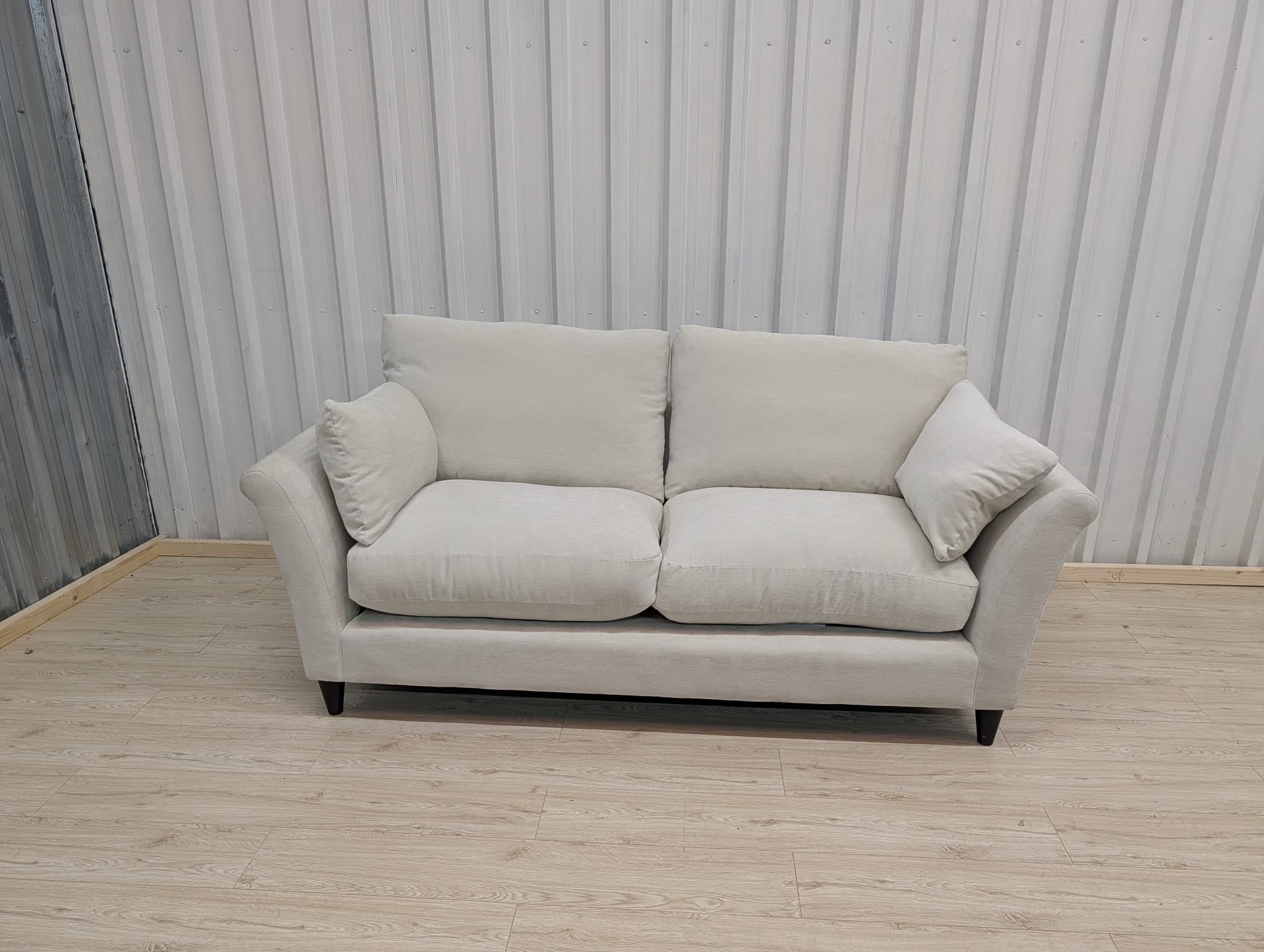 Next Hartley Relaxed Sit Plush Chenille Oyster 3 Seater Sofa