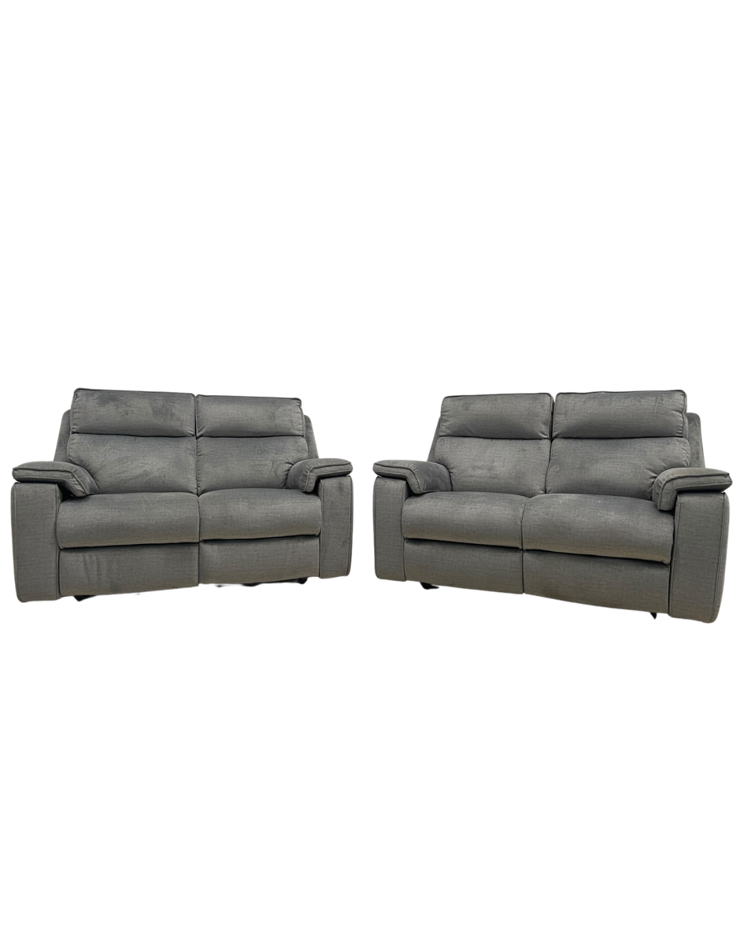 Oak Furniture Land Plush Silver Selby 2 Seater Electric Recliner Set